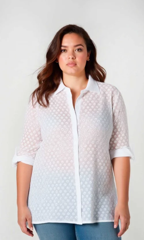 Blusa mujer manga 3/4 unicolor