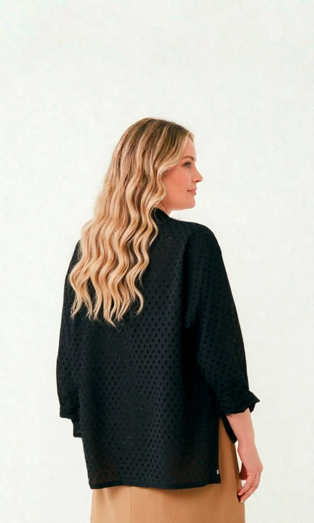 Blusa mujer manga 3/4 unicolor - Imagen 5