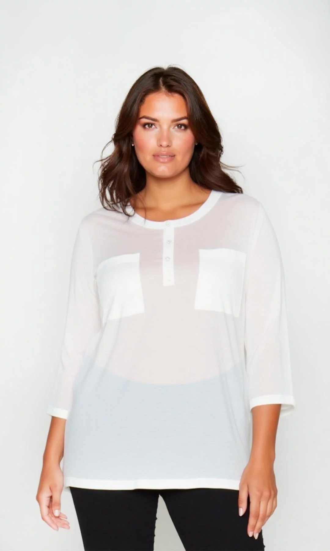 Blusa mujer manga 3/4 unicolor - Imagen 6