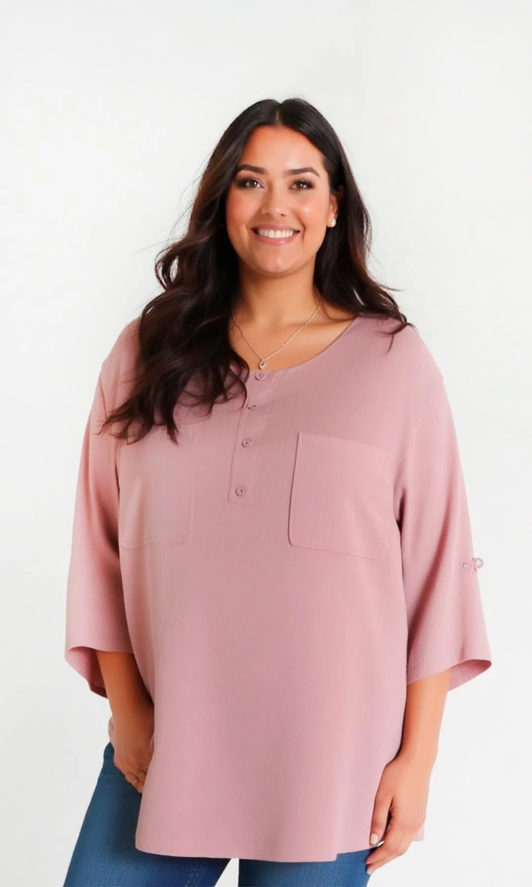 Blusa mujer manga 3/4 unicolor - Imagen 4