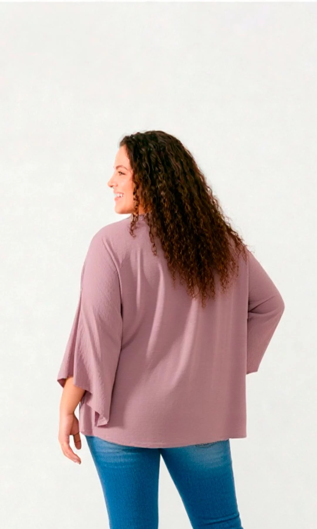 Blusa mujer manga 3/4 unicolor - Imagen 5