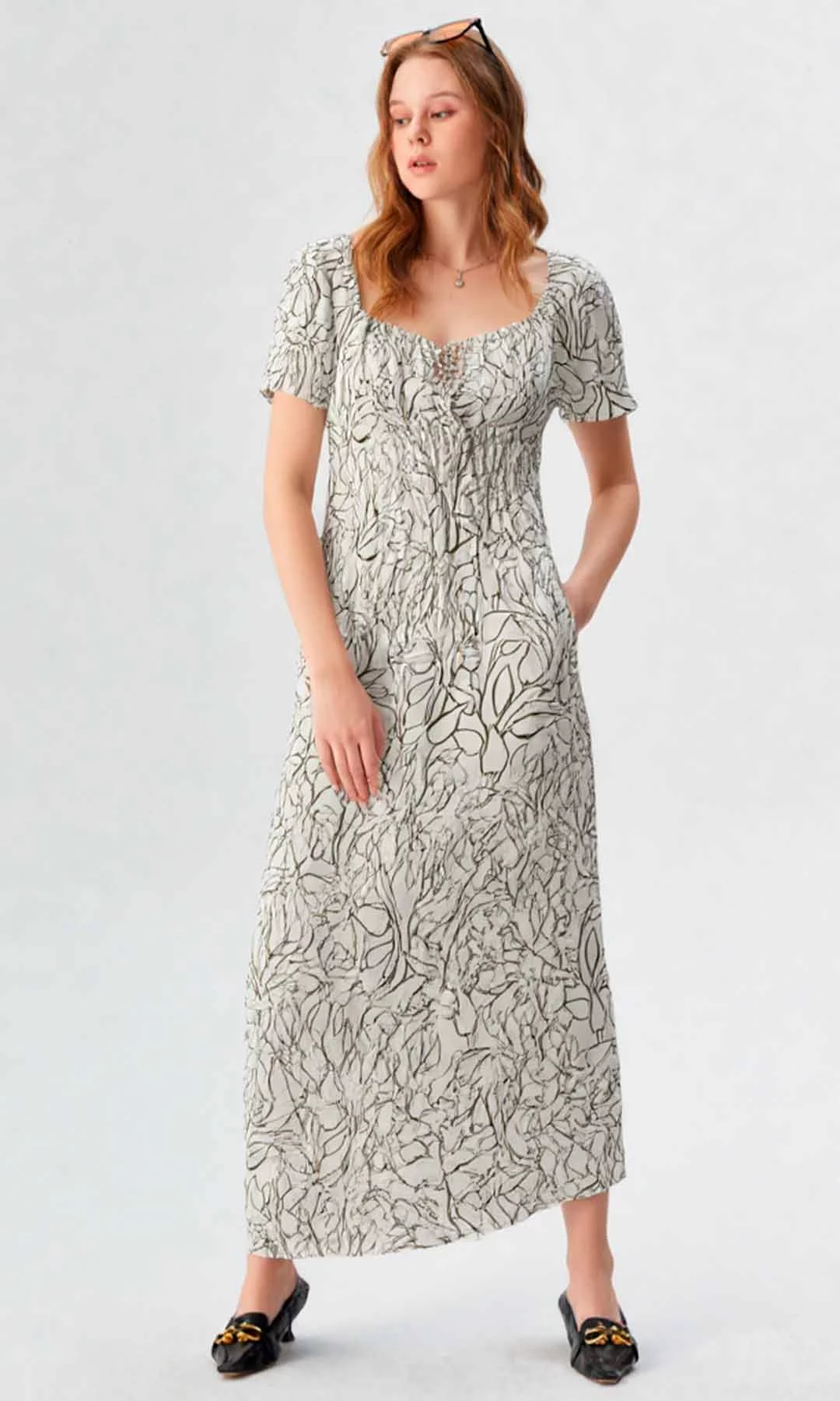Vestido mujer manga corta estampado - Imagen 4