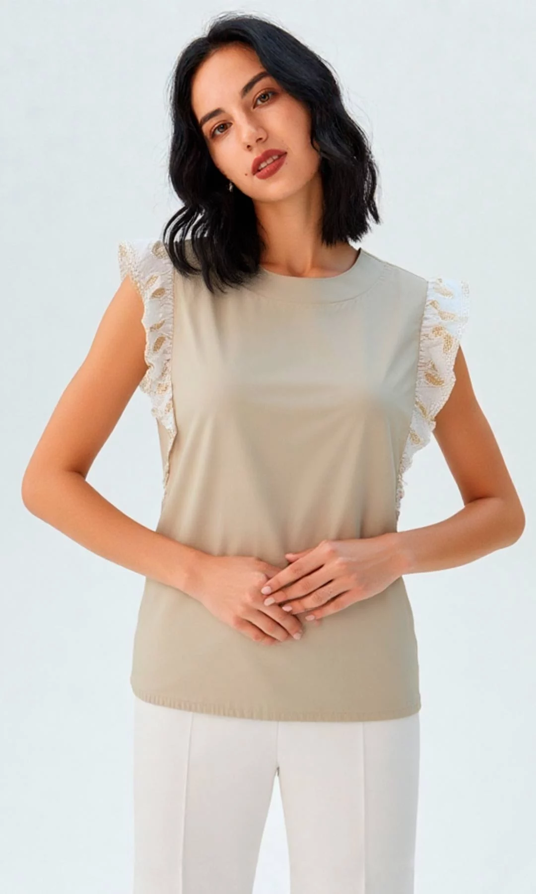 Blusa mujer manga sisa unicolor