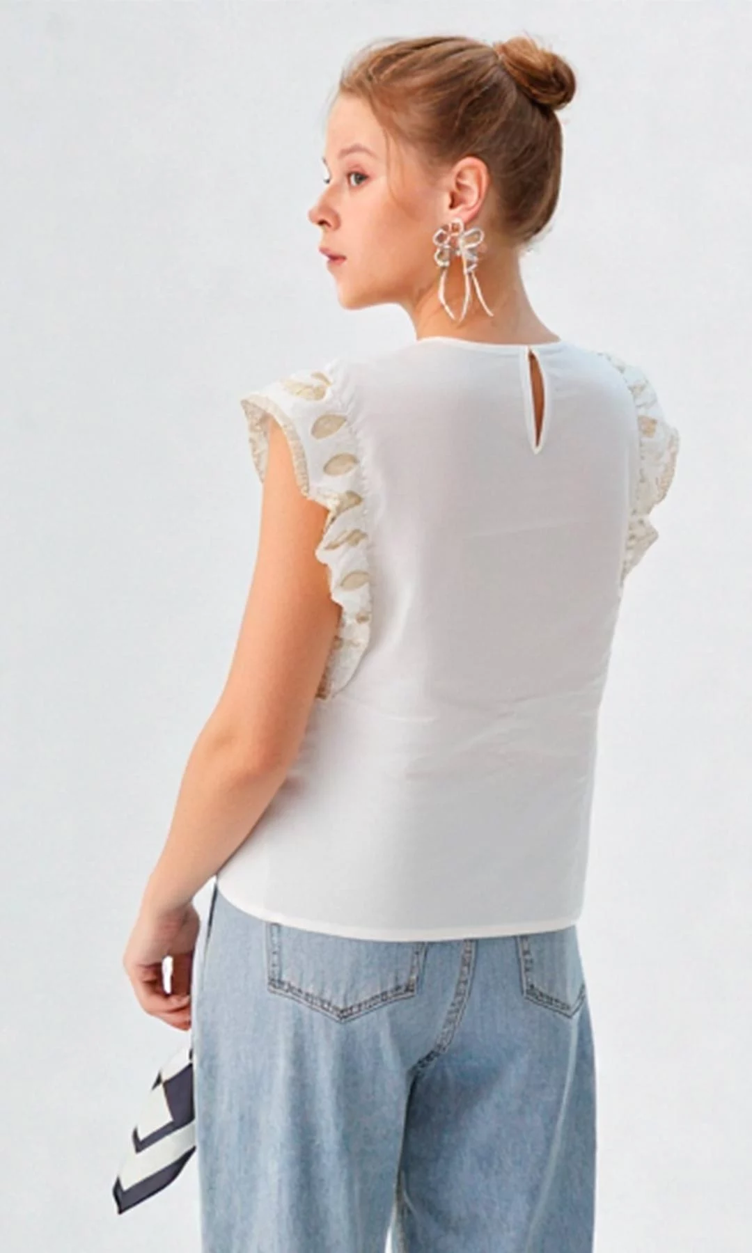 Blusa mujer manga sisa unicolor - Imagen 5