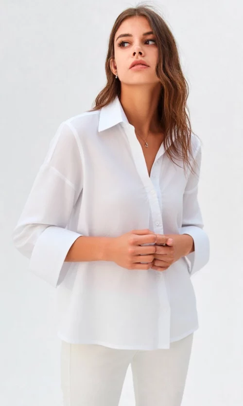 Blusa mujer manga 3/4 unicolor