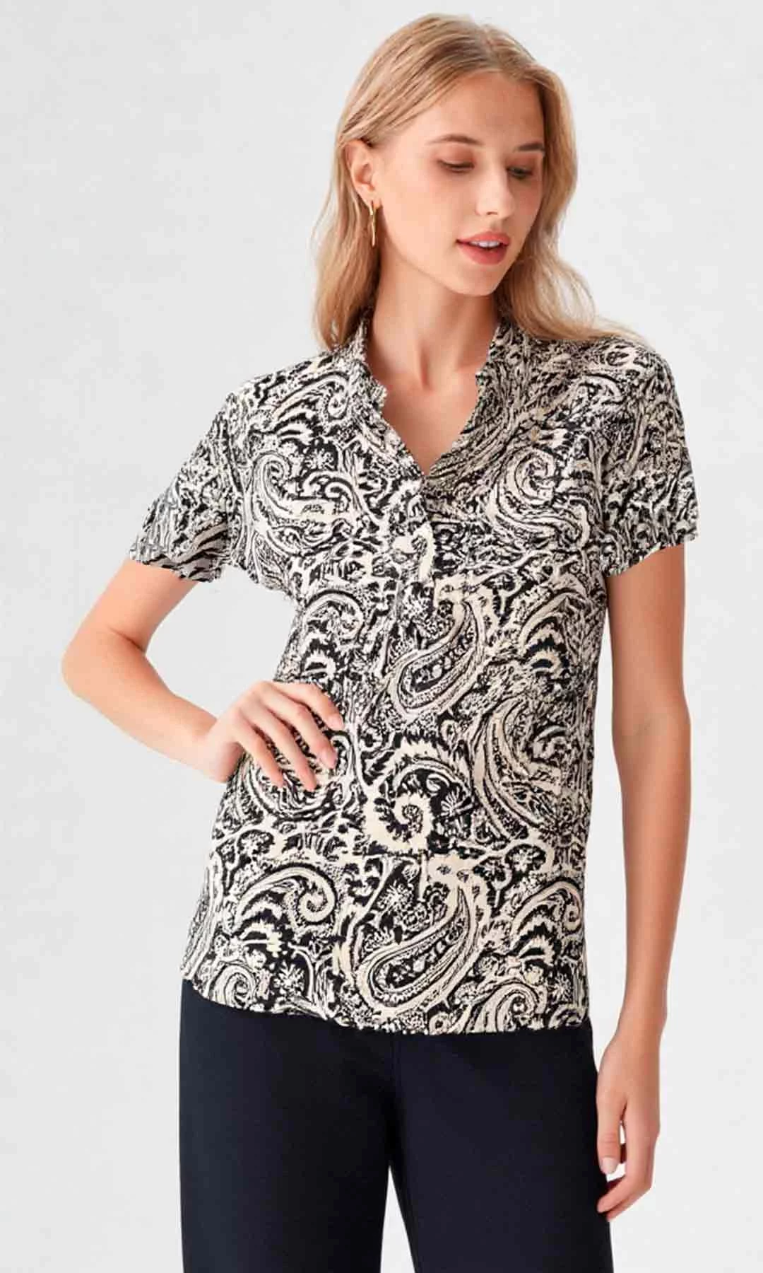 Blusa mujer manga corta estampada - Imagen 4