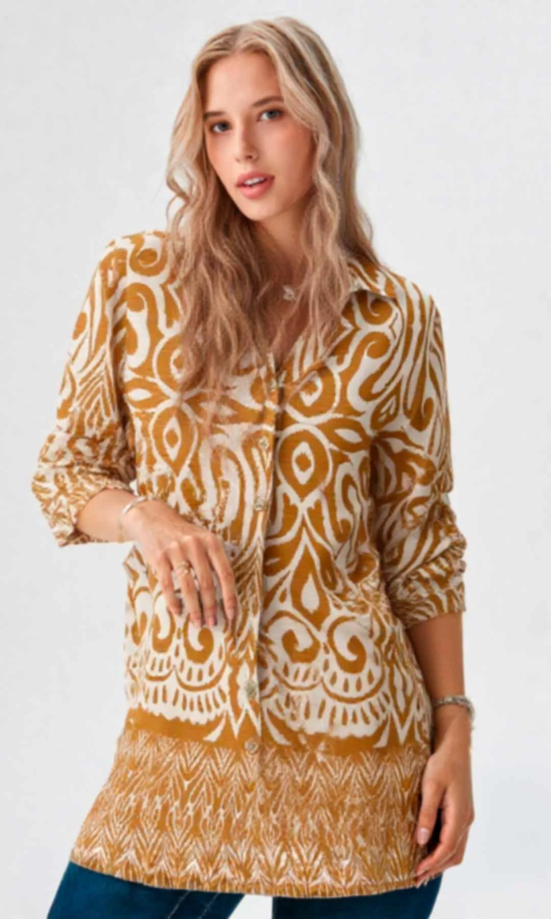 Blusa mujer manga 3/4 estampada - Imagen 4