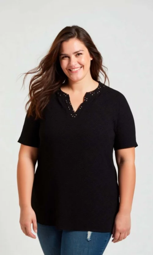 Camiseta mujer manga corta unicolor