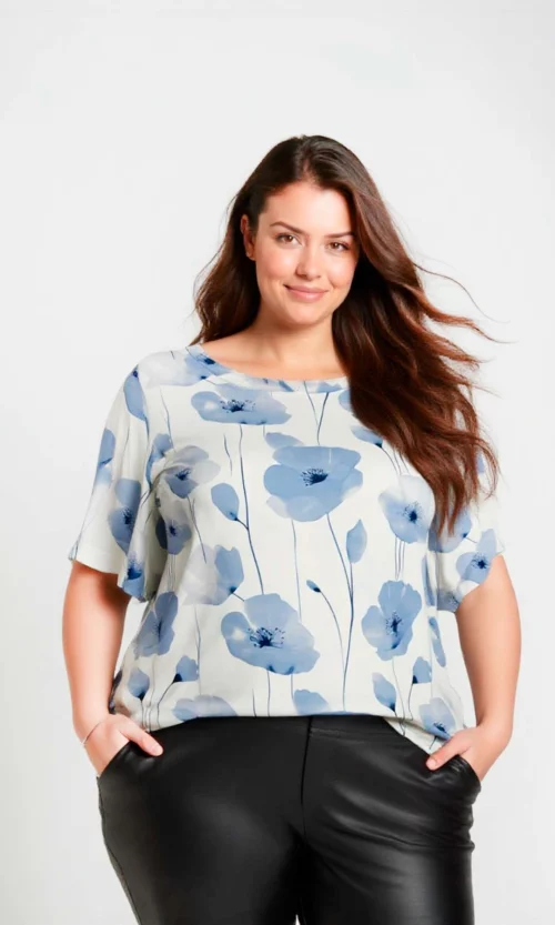 Camiseta mujer manga corta estampada