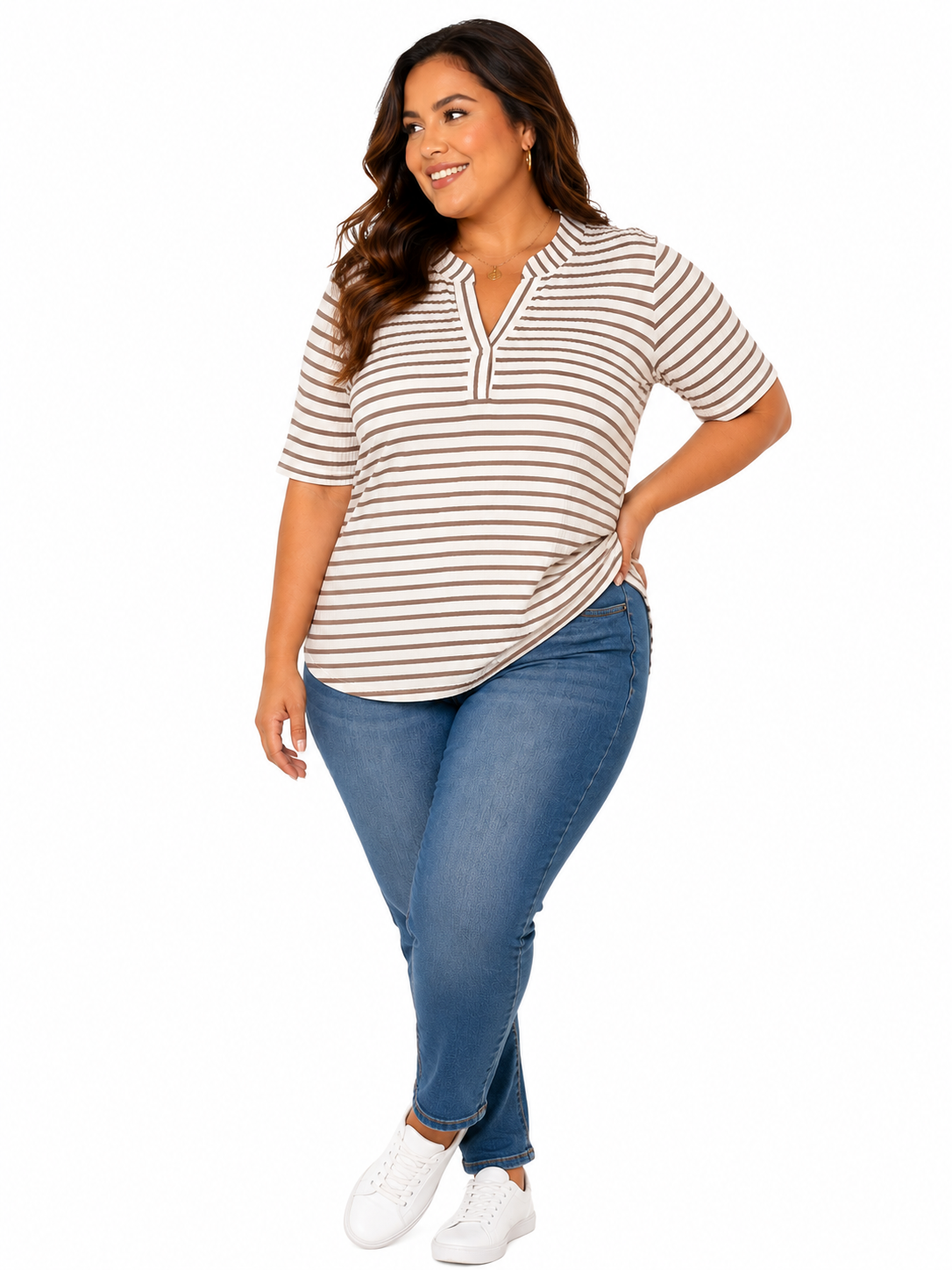 Camiseta mujer manga 3/4 rayas - Imagen 5