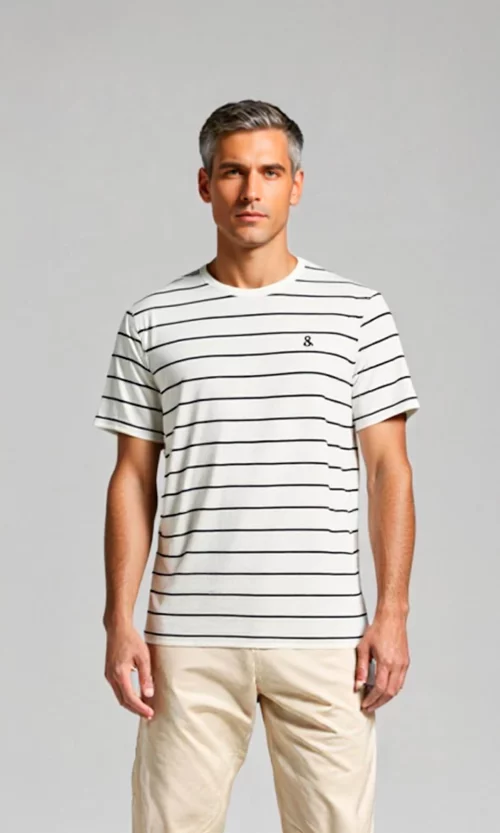 T-Shirt hombre manga corta rayas