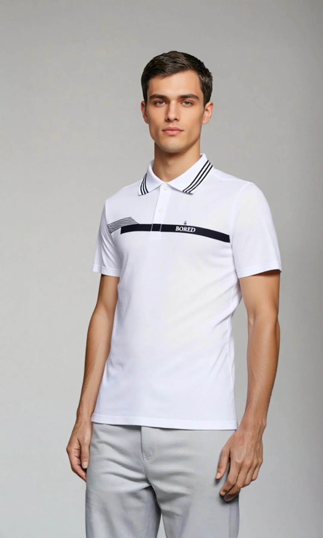 Polo hombre manga corta rayas - Imagen 4