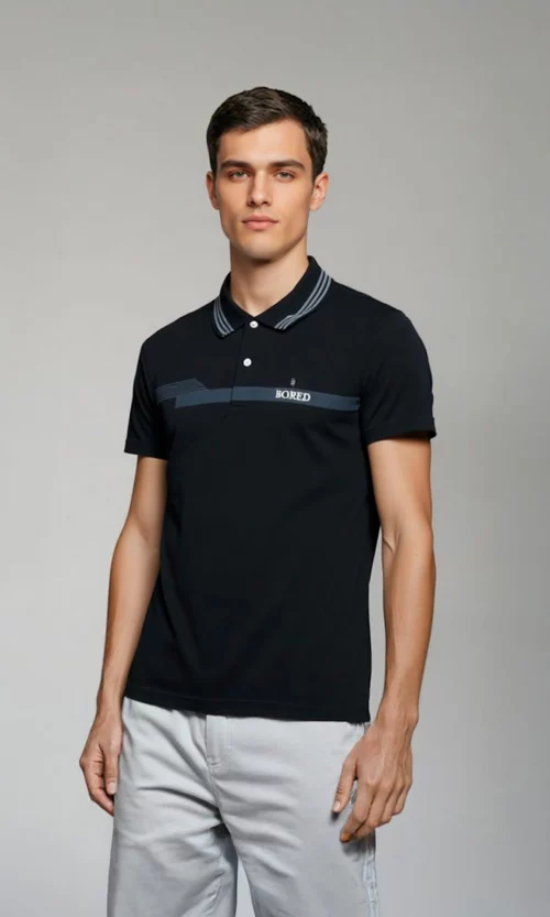 Polo hombre manga corta rayas