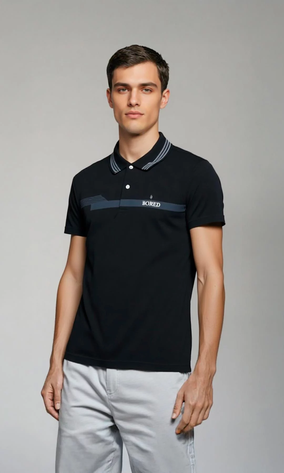 Polo hombre manga corta rayas