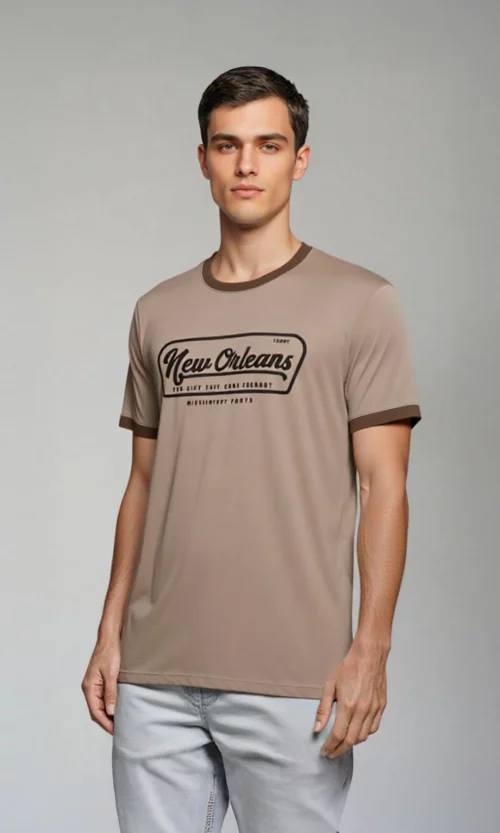 T-Shirt hombre manga corta estampada