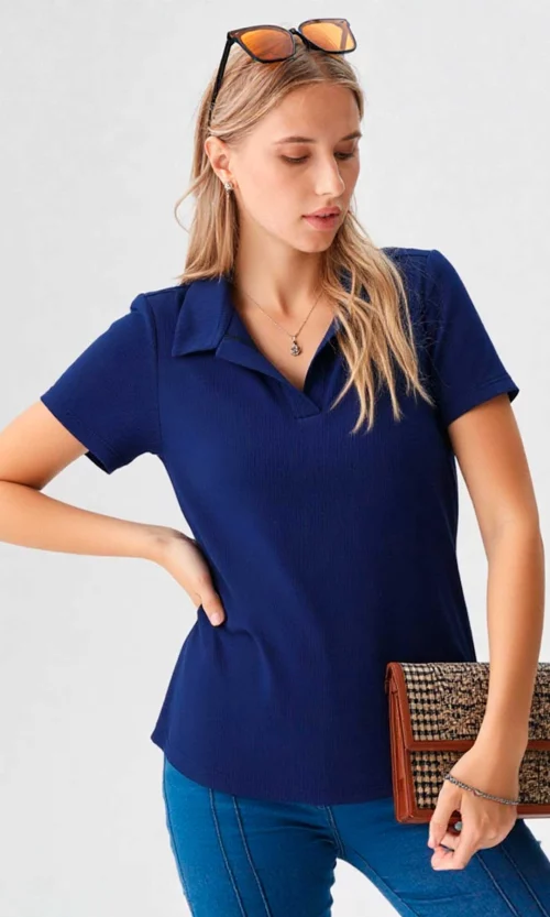 Camiseta mujer manga corta unicolor