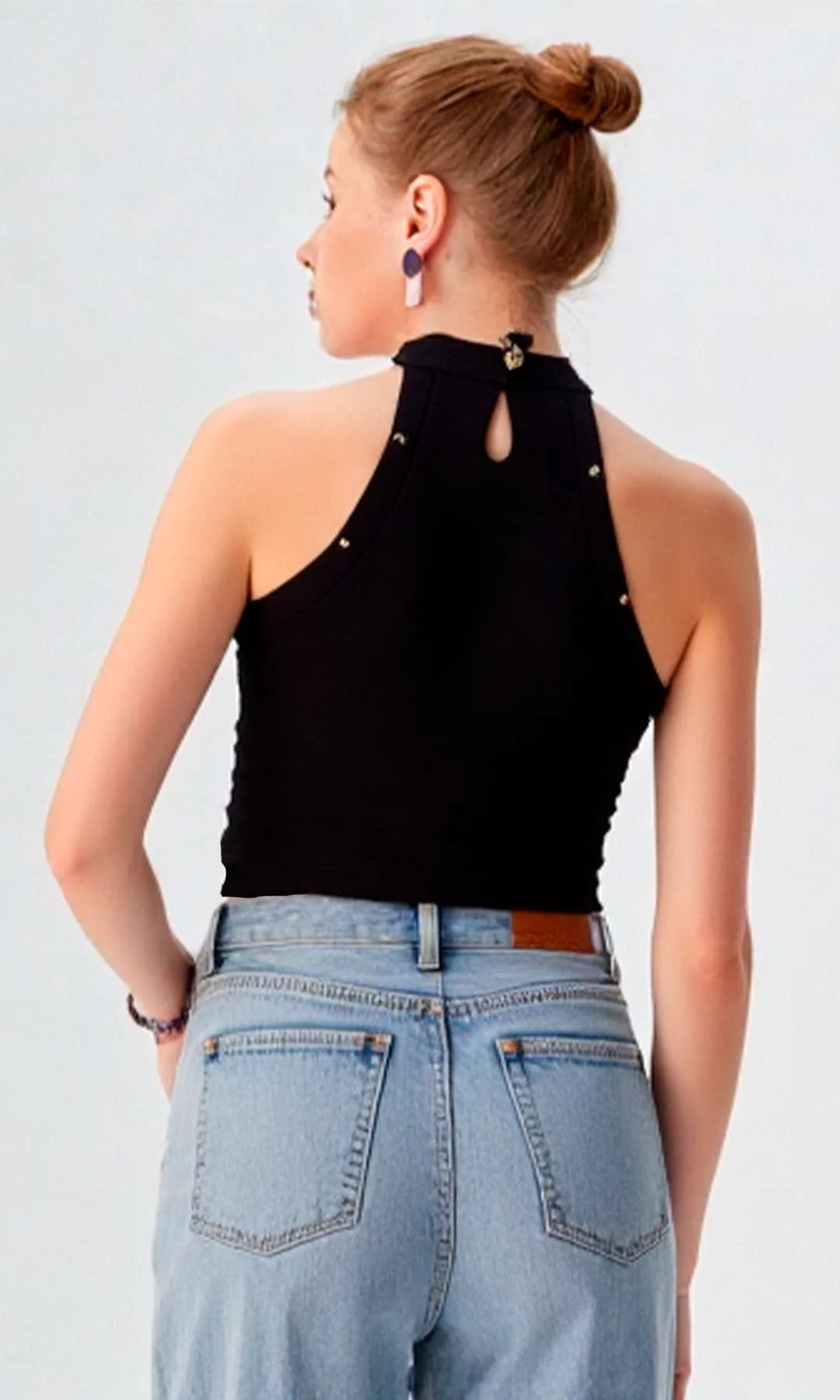 Blusa mujer manga sisa unicolor - Imagen 4