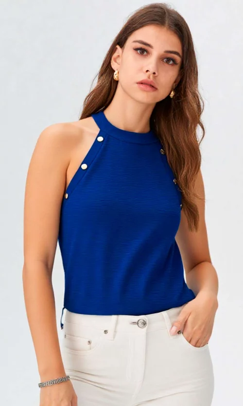 Blusa mujer manga sisa unicolor