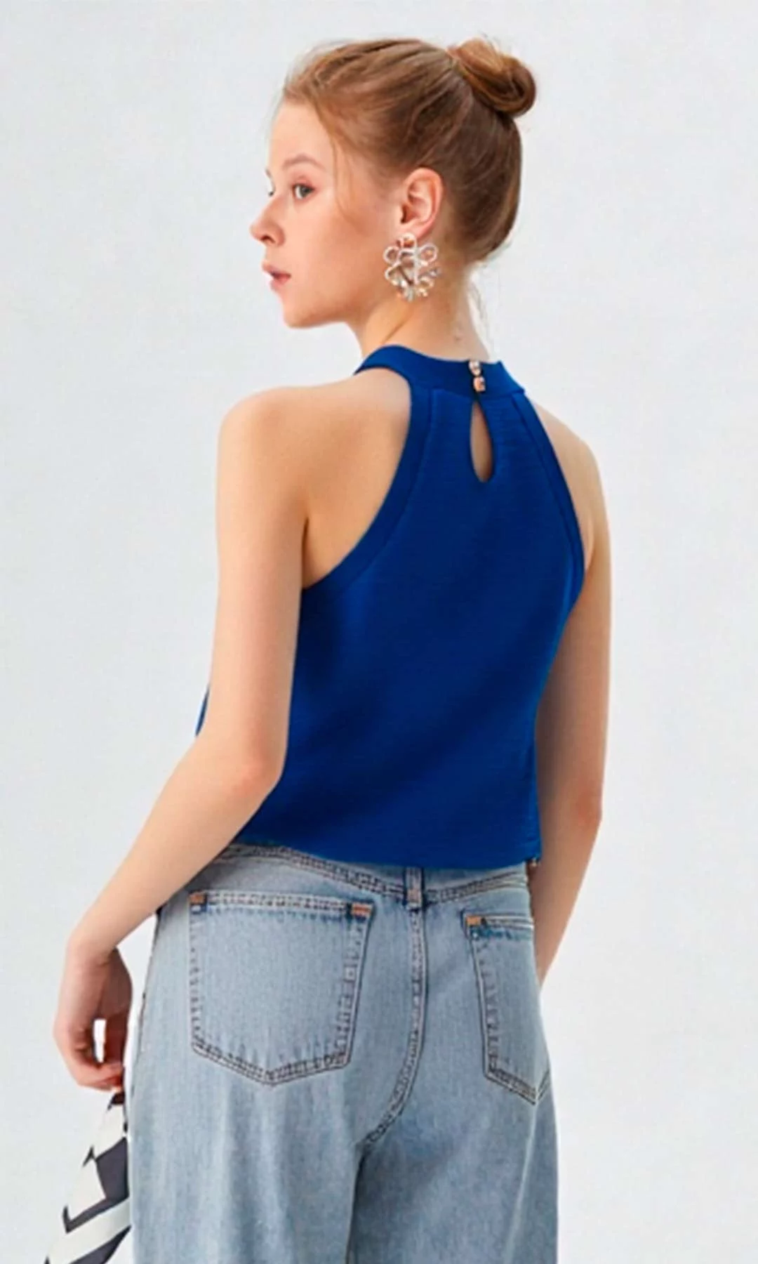 Blusa mujer manga sisa unicolor - Imagen 3