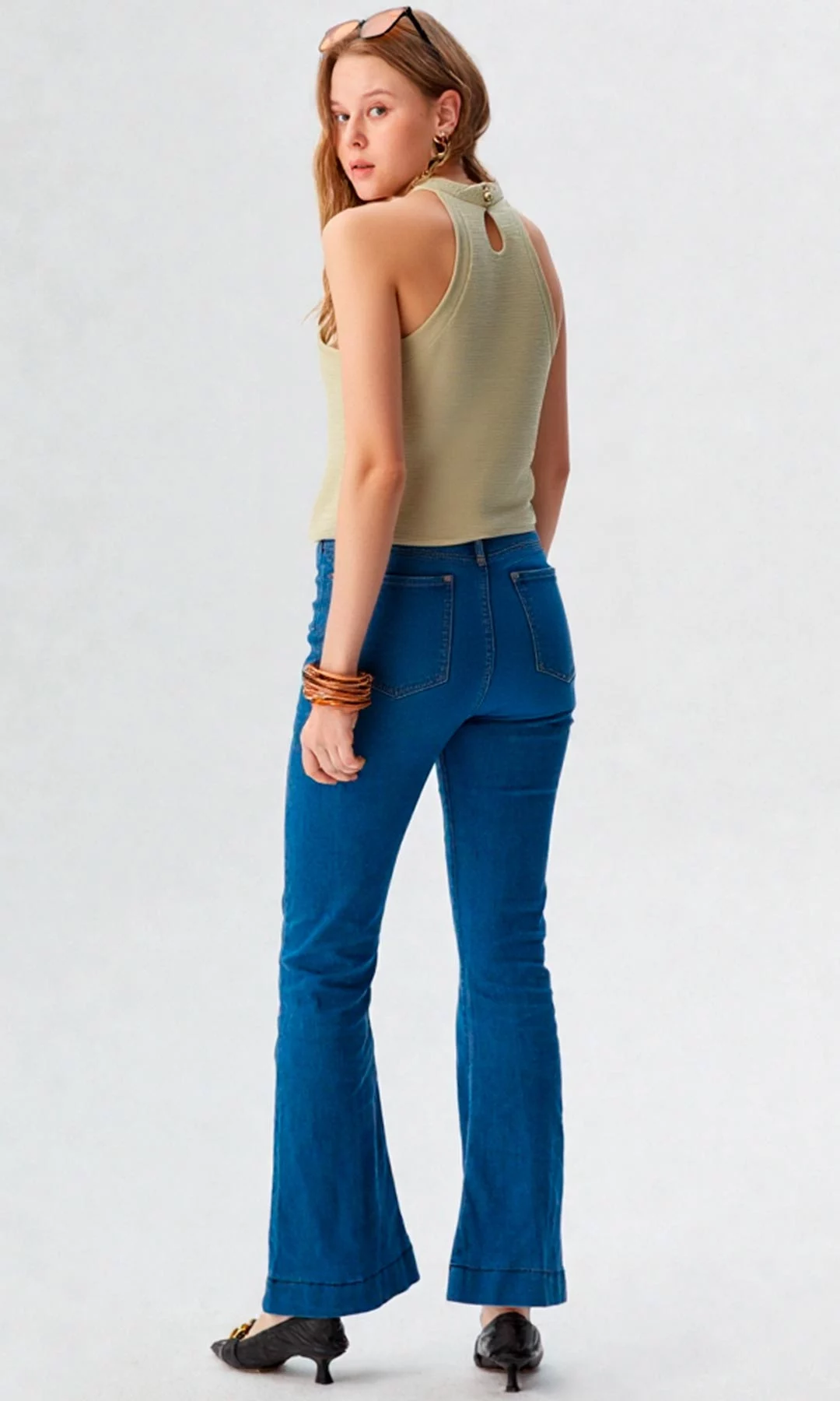 Blusa mujer manga sisa unicolor - Imagen 7