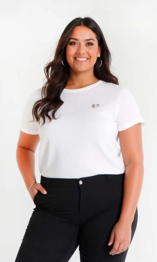 Camiseta mujer manga corta unicolor