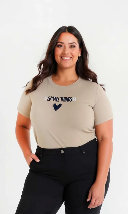 Camiseta mujer manga corta estampada