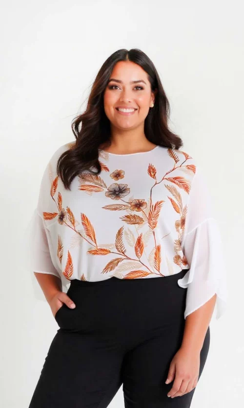 Blusa mujer manga 3/4 estampada