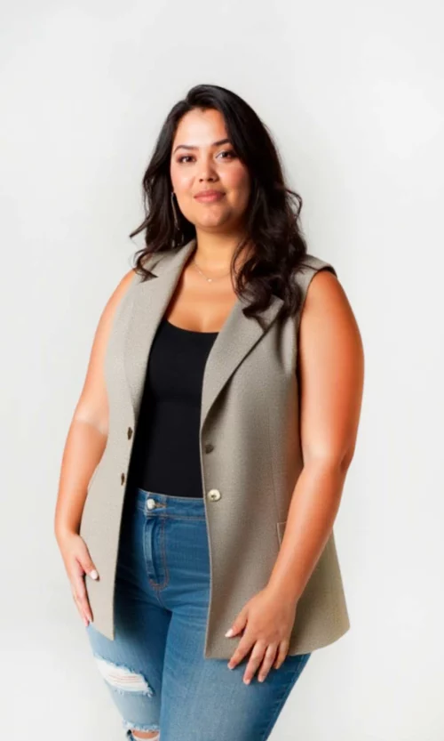 Chaleco mujer unicolor