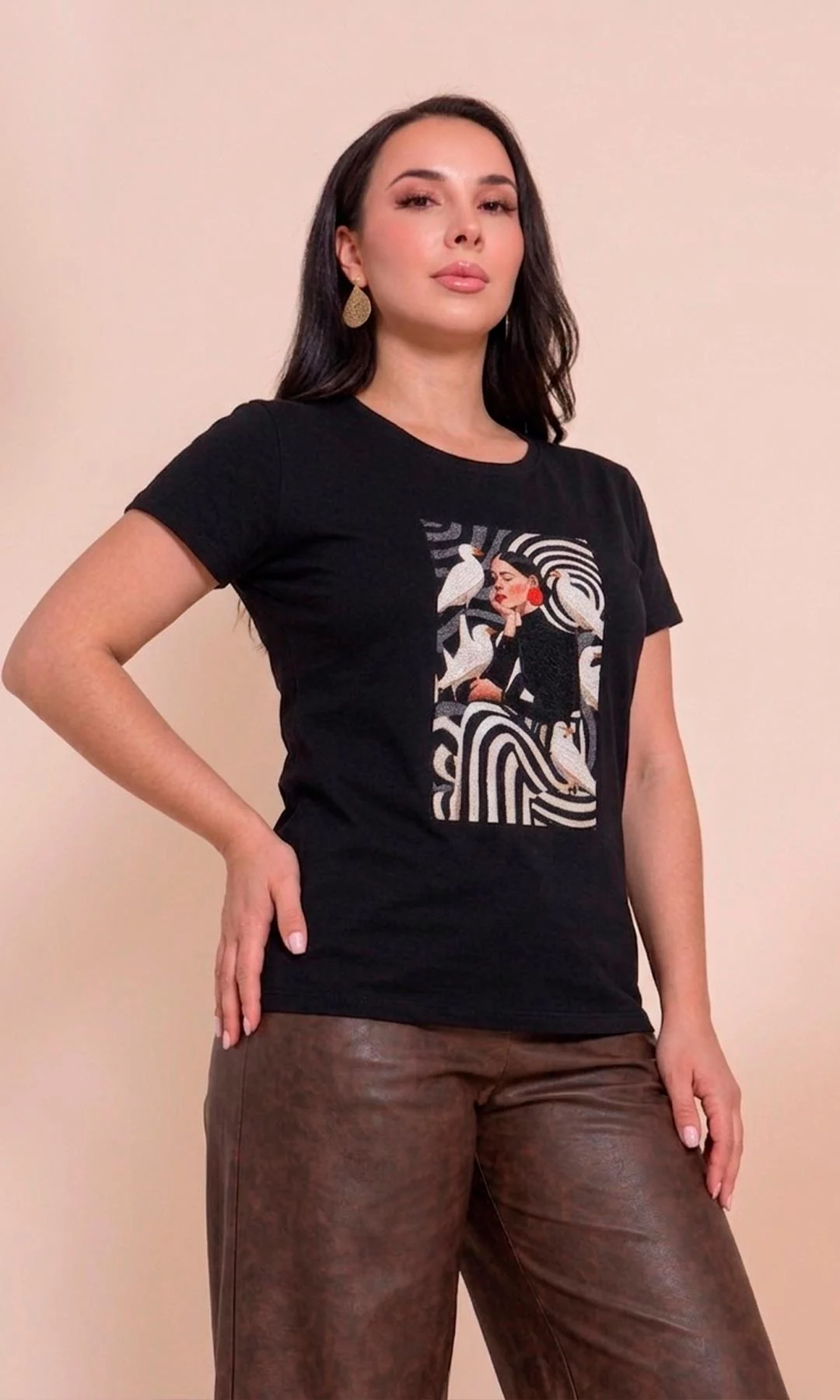 Camiseta mujer manga corta estampada - Imagen 2