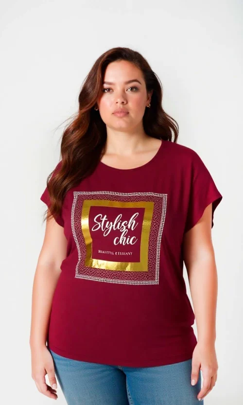 Camiseta mujer manga corta estampada