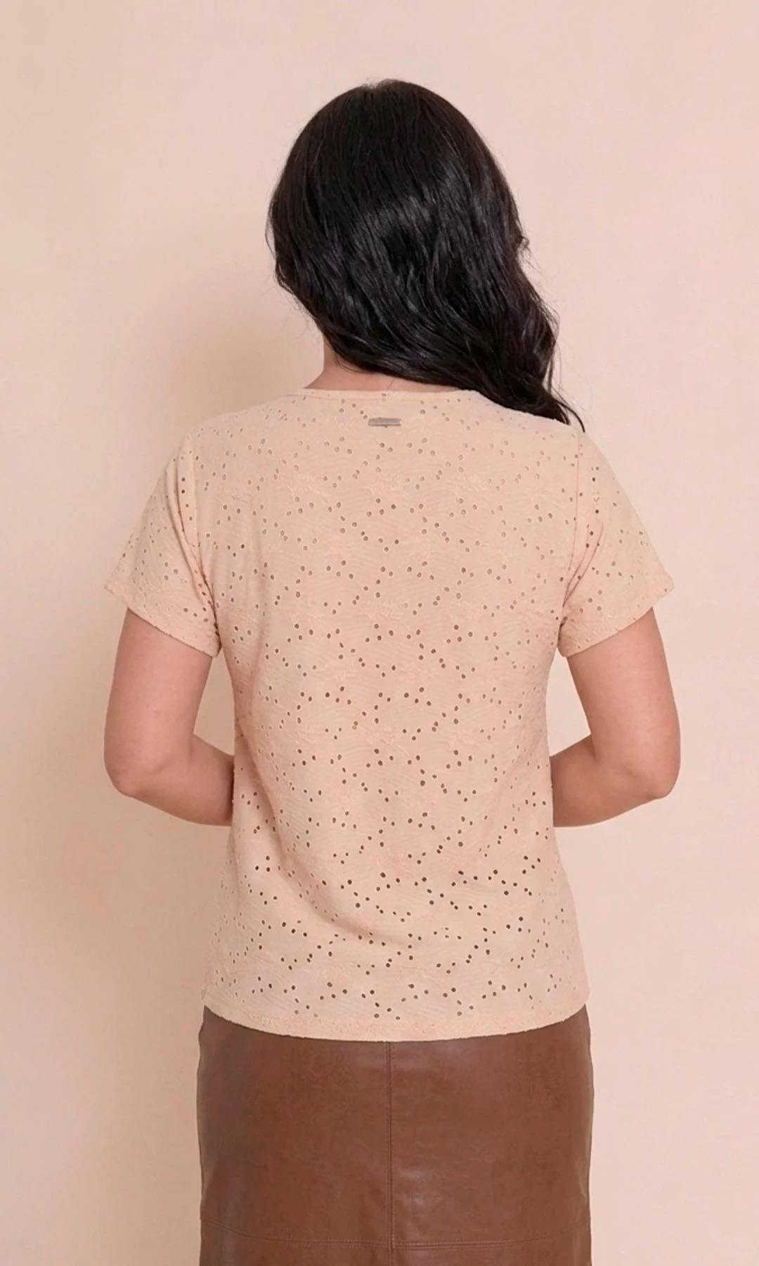Camiseta mujer manga corta unicolor - Imagen 3