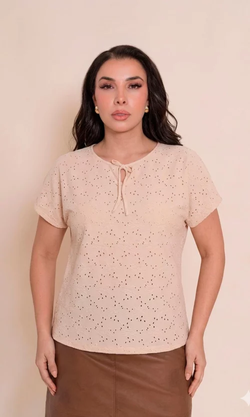 Camiseta mujer manga corta unicolor