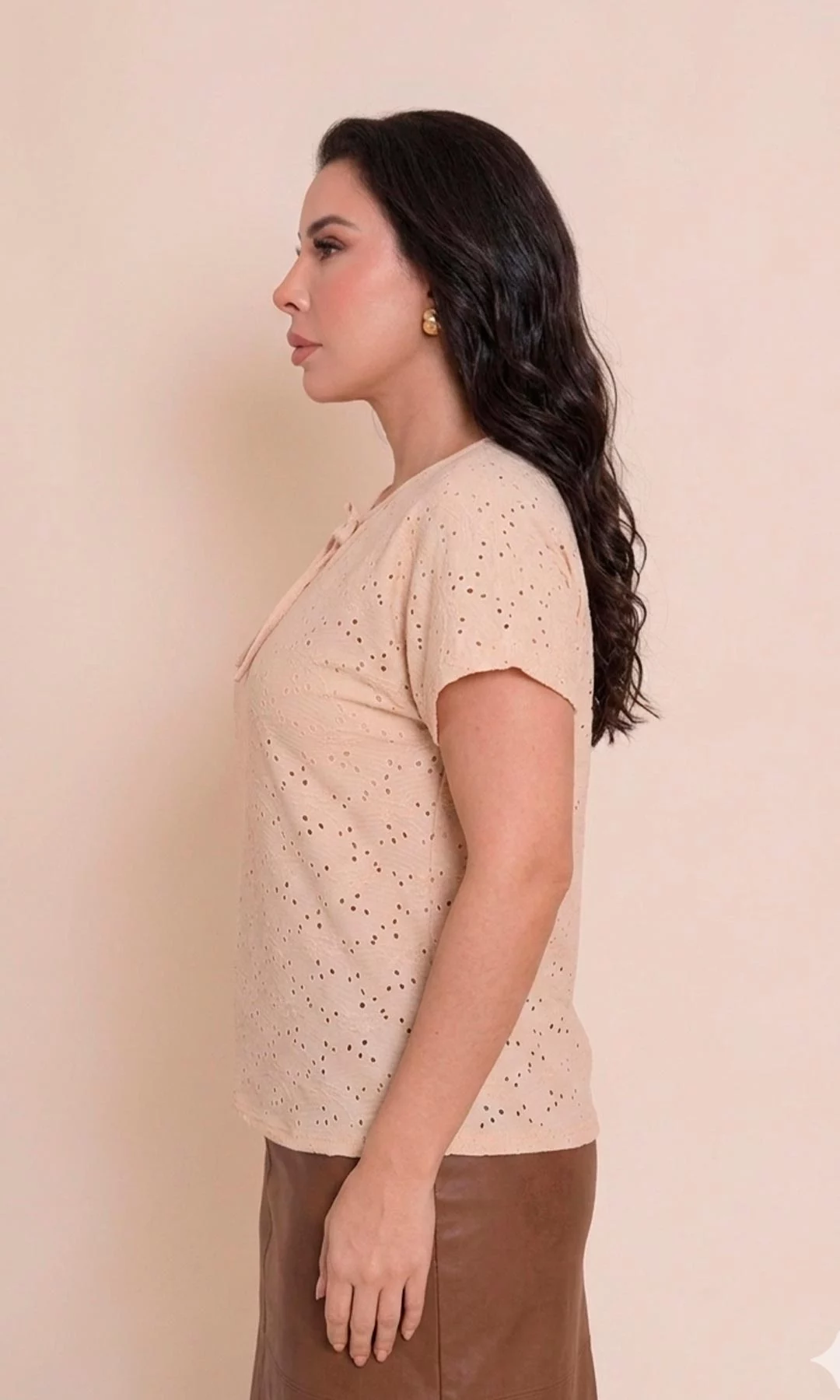 Camiseta mujer manga corta unicolor - Imagen 2