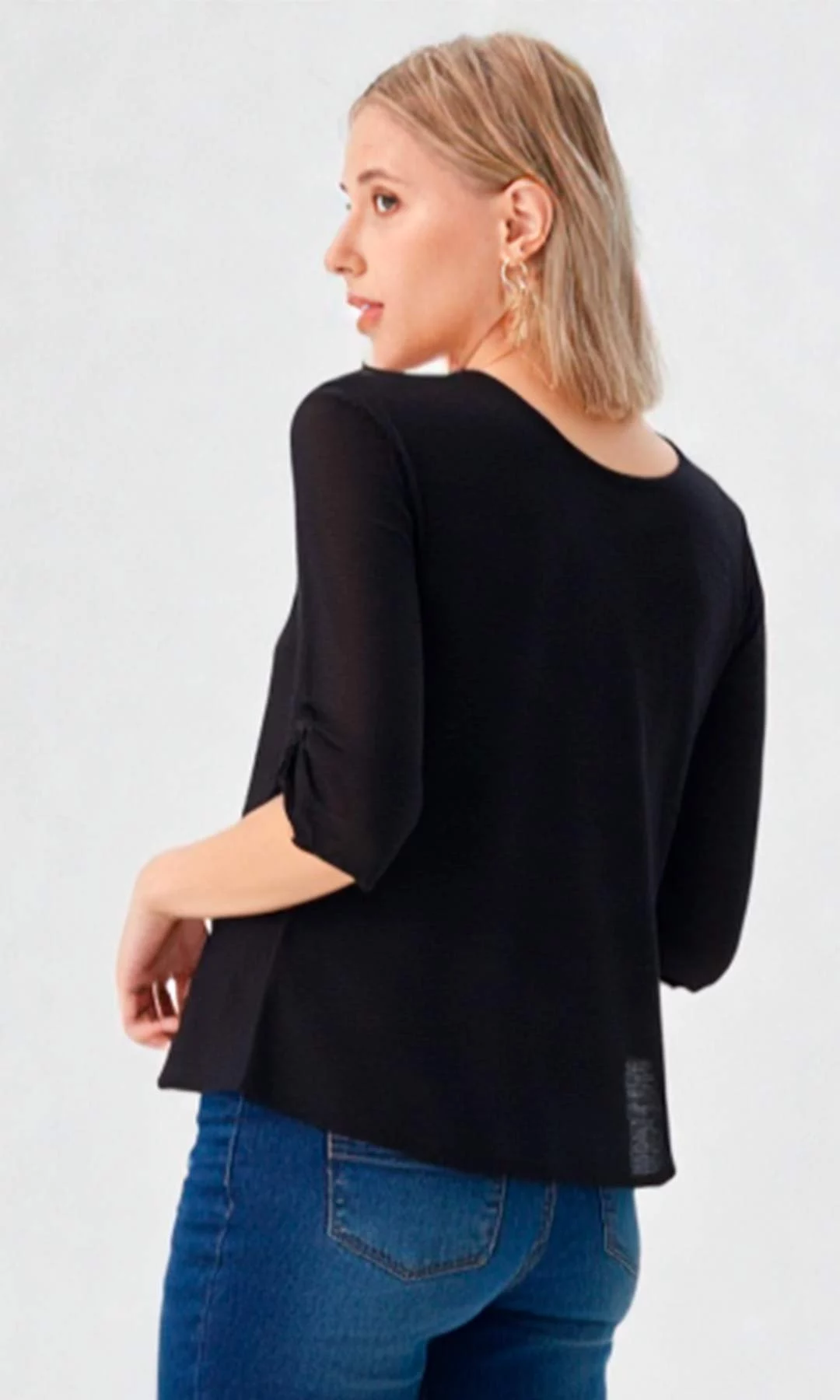 Blusa mujer manga 3/4 unicolor - Imagen 5