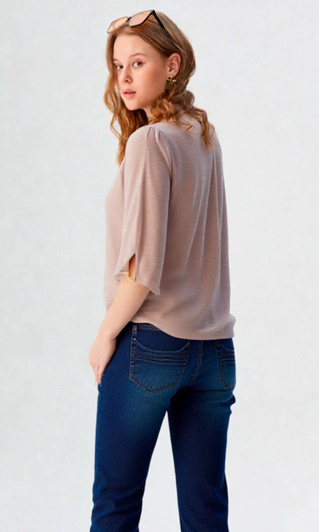 Blusa mujer manga 3/4 unicolor - Imagen 7