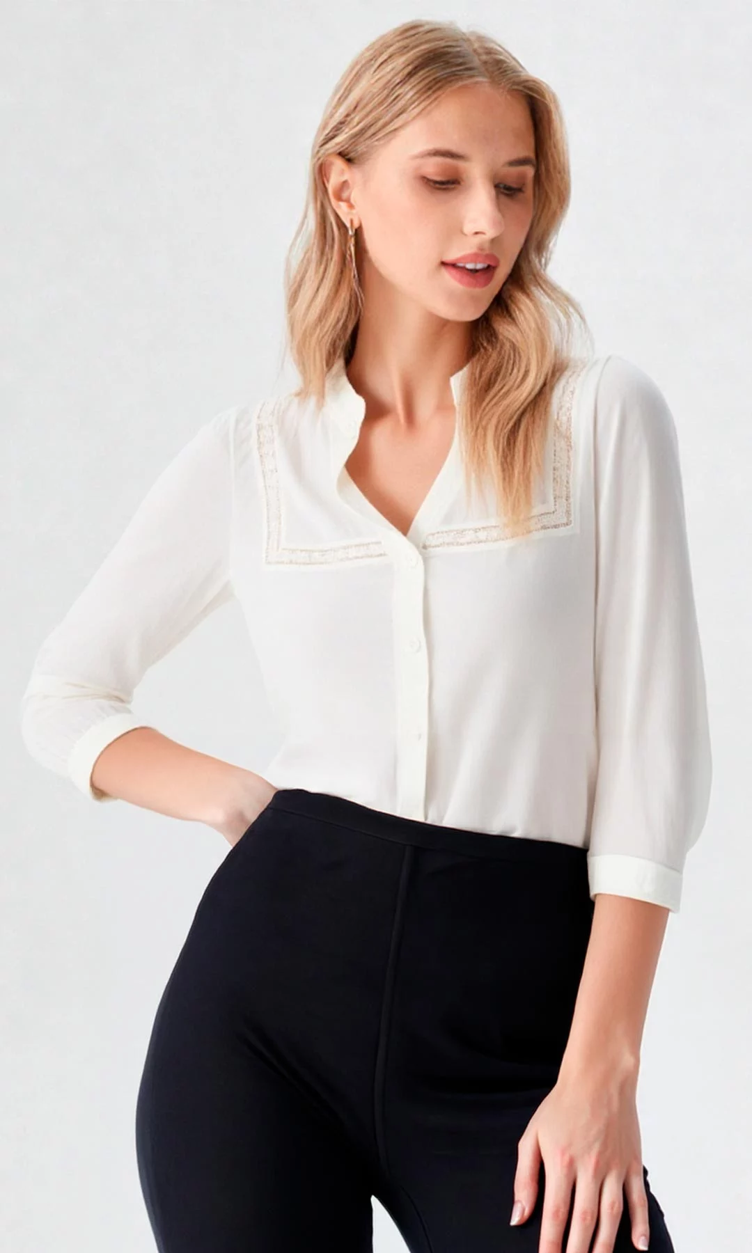 Blusa mujer manga 3/4 unicolor