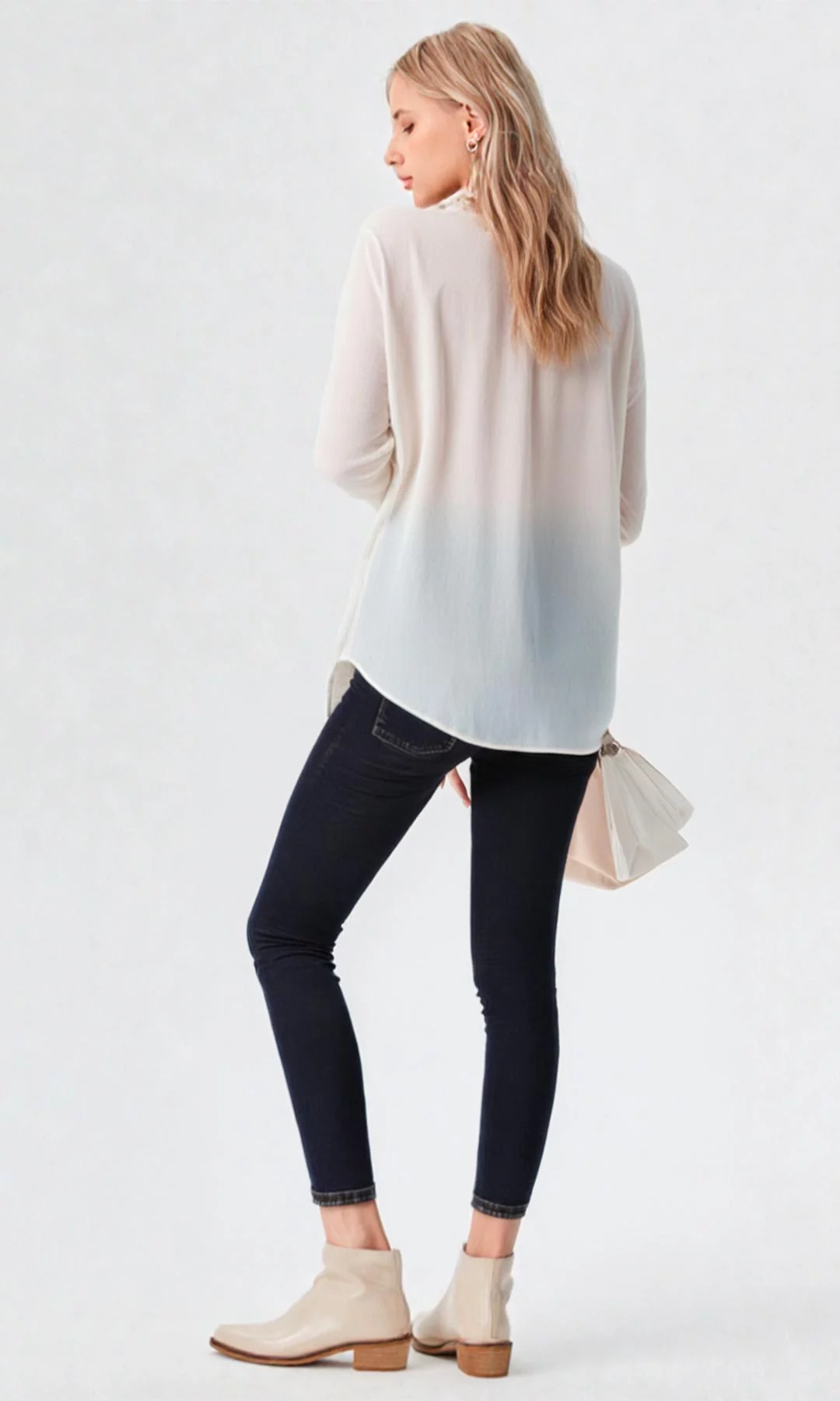 Blusa mujer manga 3/4 unicolor - Imagen 3