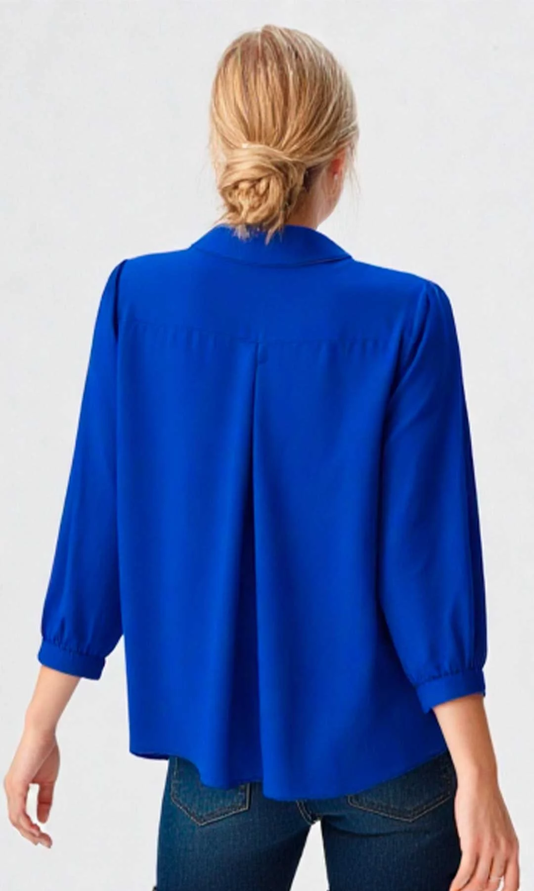 Blusa mujer manga 3/4 unicolor - Imagen 7