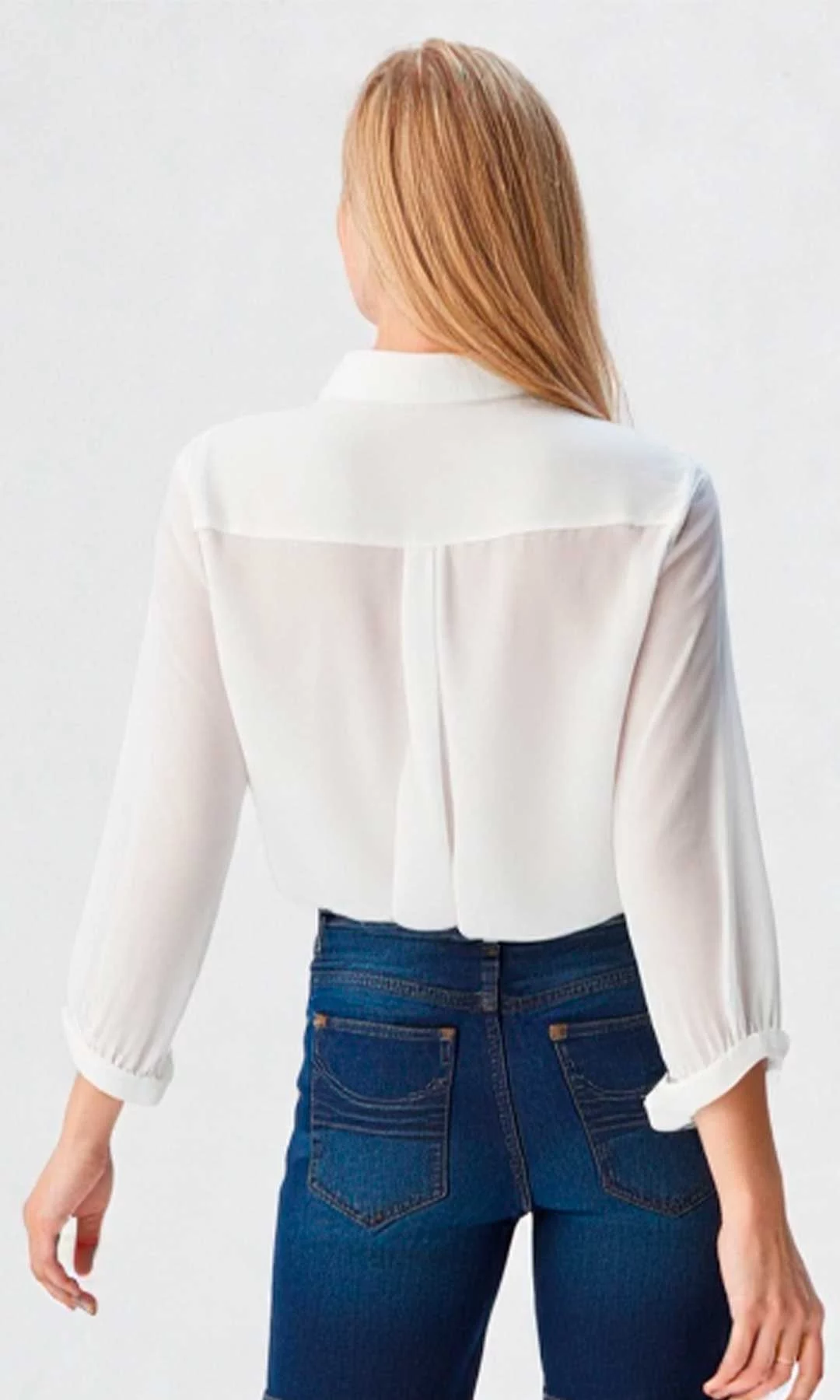 Blusa mujer manga 3/4 unicolor - Imagen 5