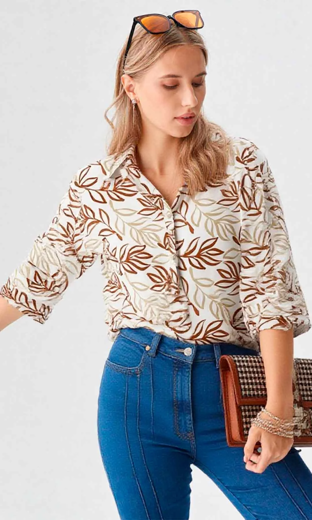 Blusa mujer manga larga estampada - Imagen 4