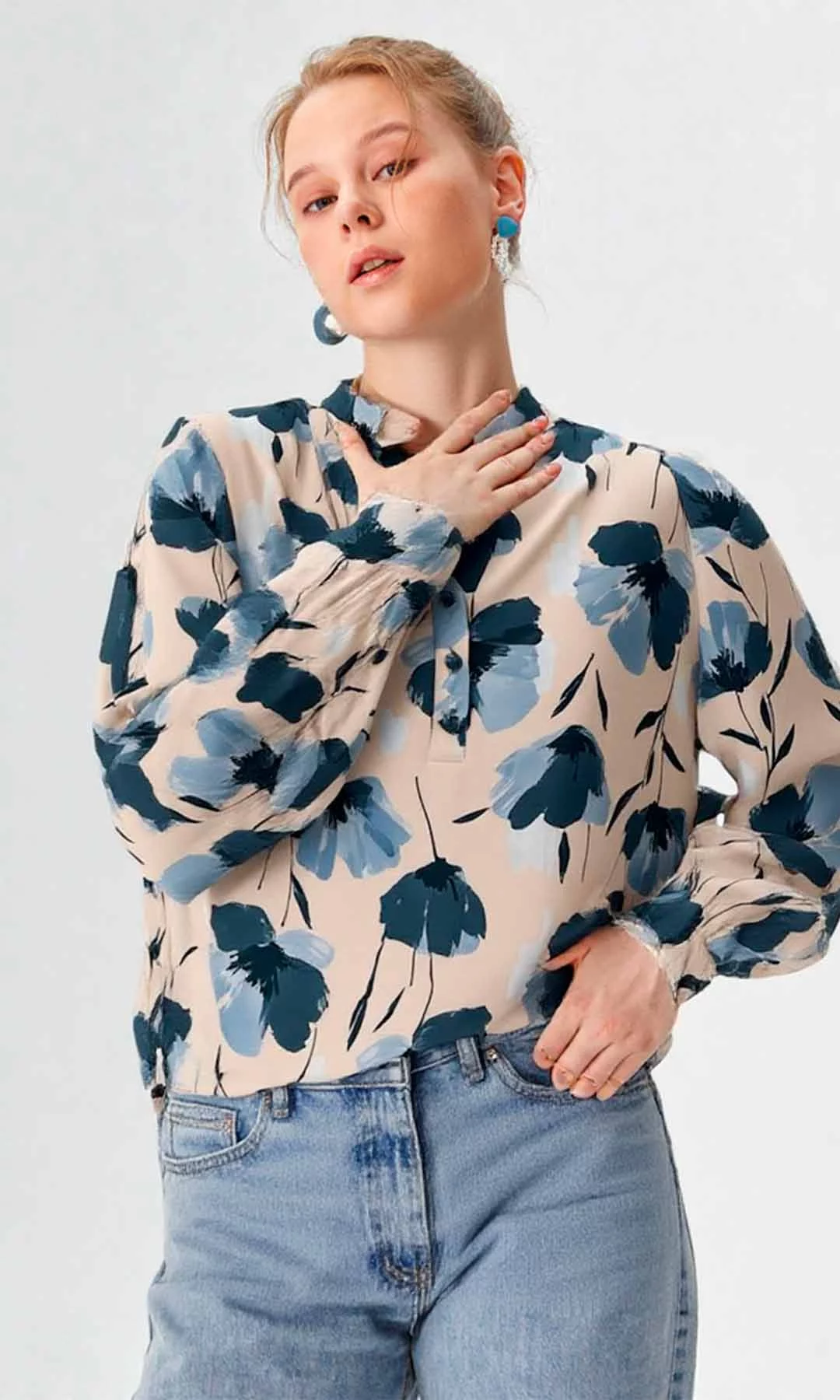 Blusa mujer manga larga estampada - Imagen 6