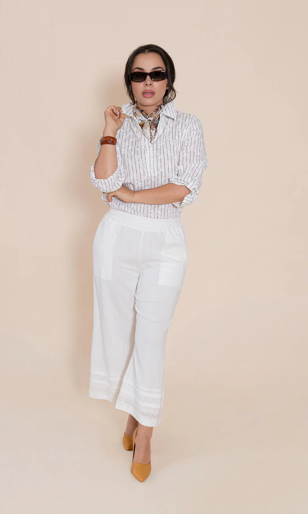 Blusa mujer manga 3/4 rayas - Imagen 2