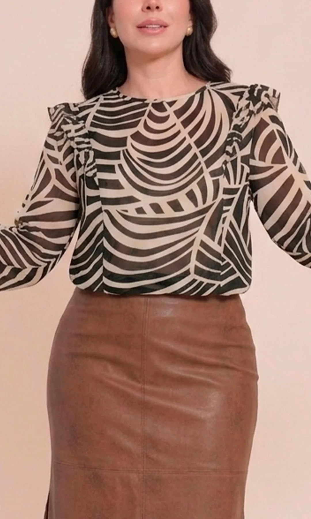 Blusa mujer manga larga estampada - Imagen 2