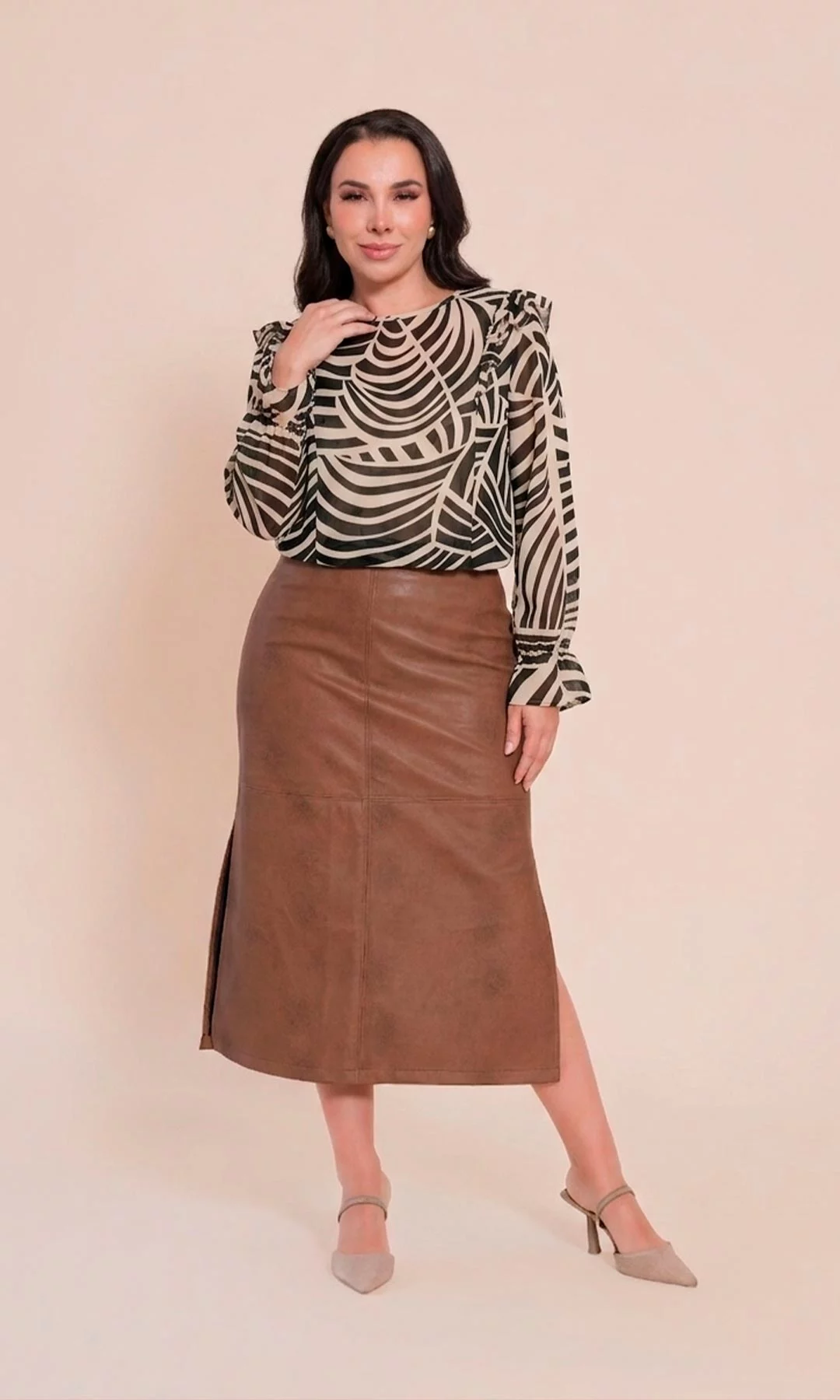 Blusa mujer manga larga estampada