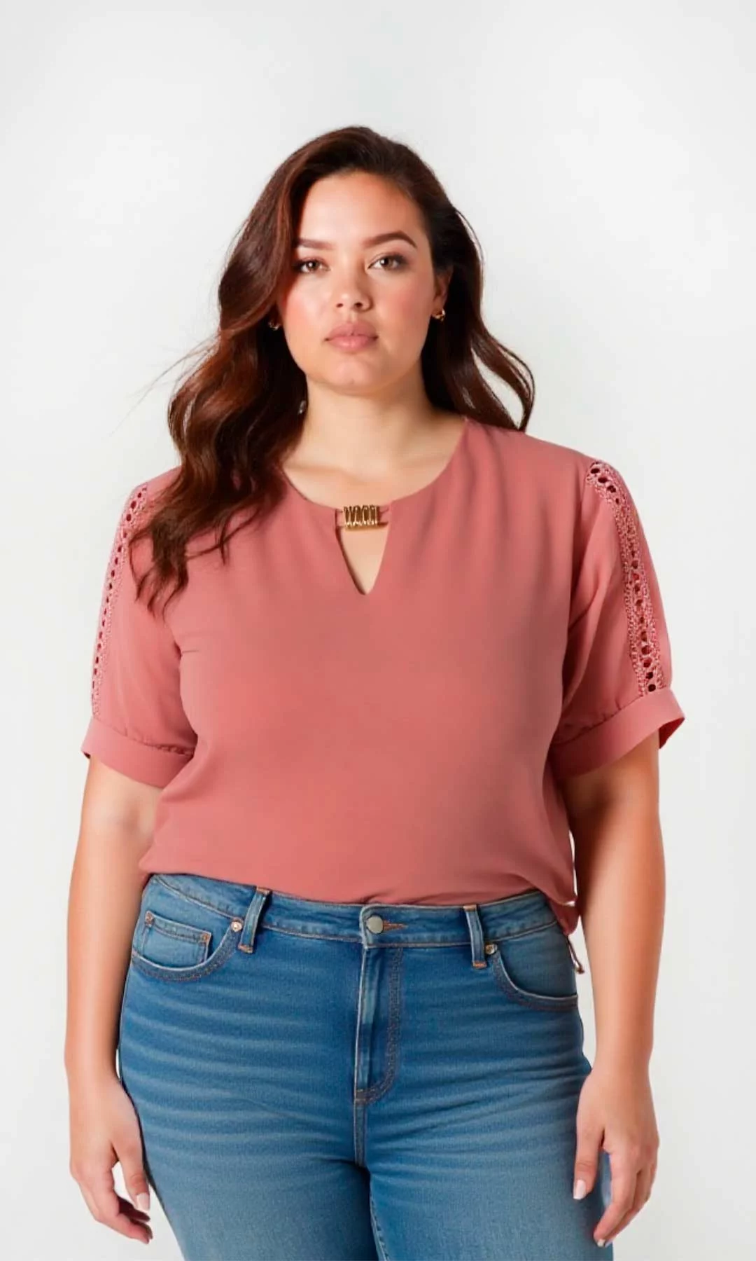 Blusa mujer manga corta unicolor - Imagen 6