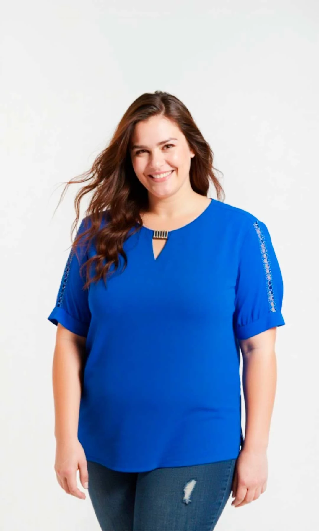 Blusa mujer manga corta unicolor - Imagen 4