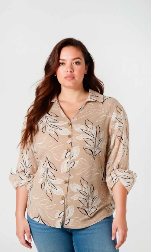 Blusa mujer manga 3/4 estampada