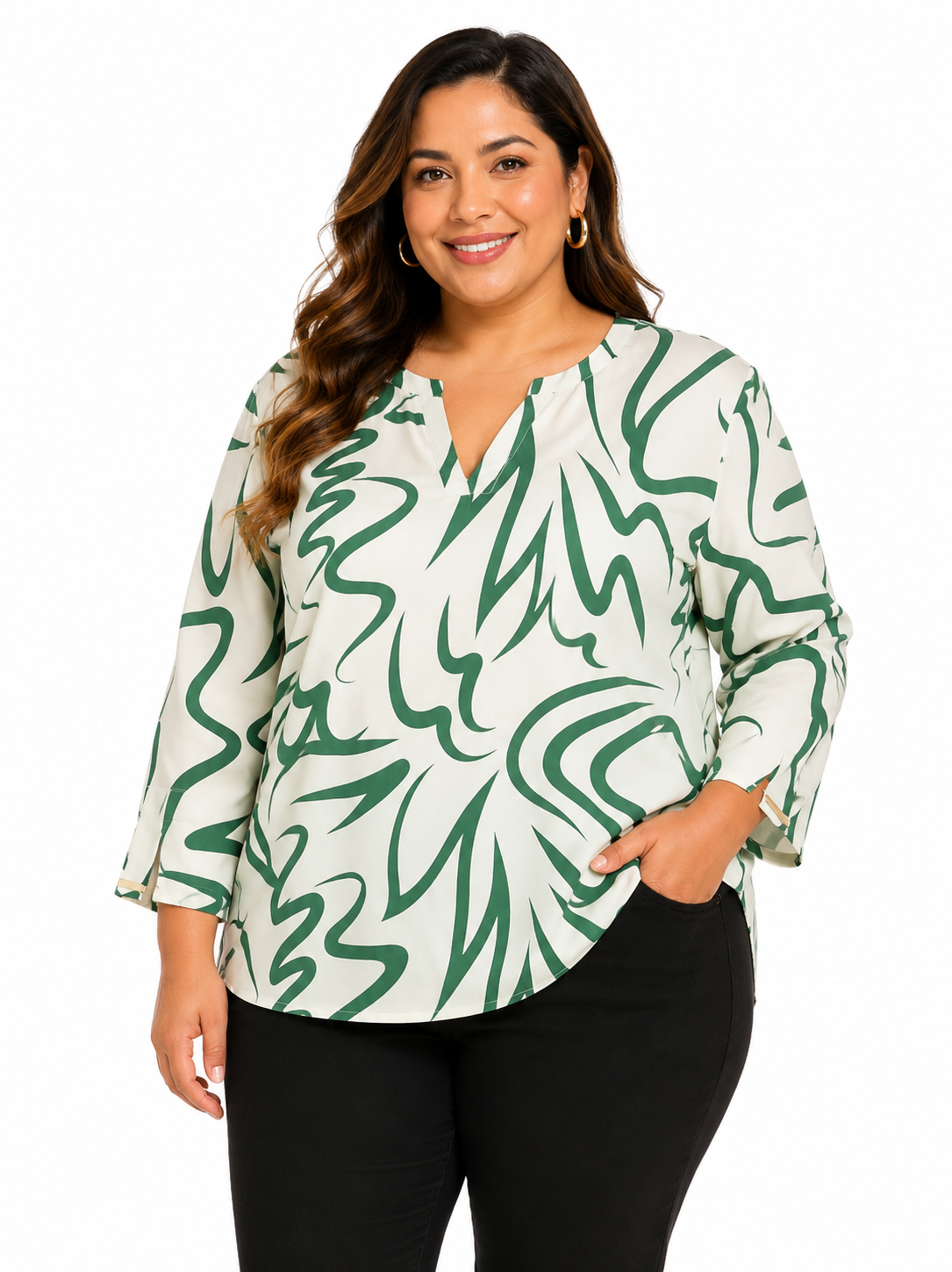 Blusa mujer manga 3/4 estampada - Imagen 4