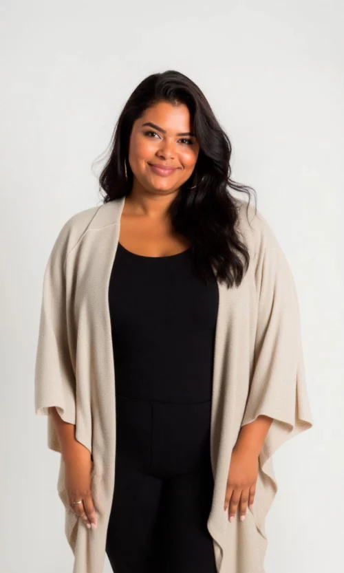 Capa mujer manga 3/4 unicolor