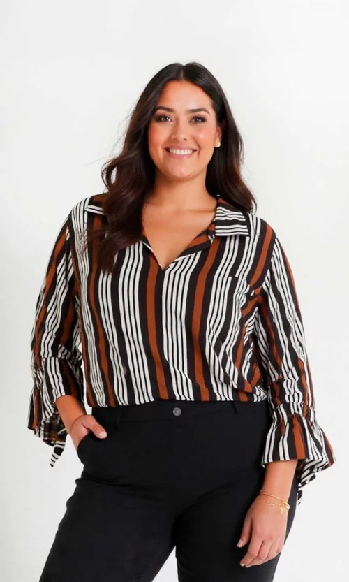 Blusa mujer manga 3/4 rayas